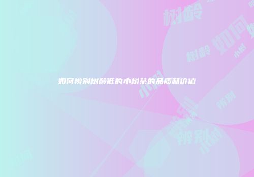 如何辨别树龄低的小树茶的品质和价值