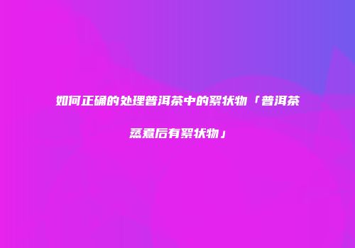 如何正确的处理普洱茶中的絮状物「普洱茶蒸煮后有絮状物」