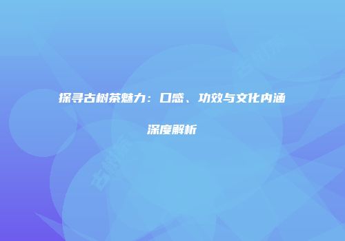 探寻古树茶魅力：口感、功效与文化内涵深度解析