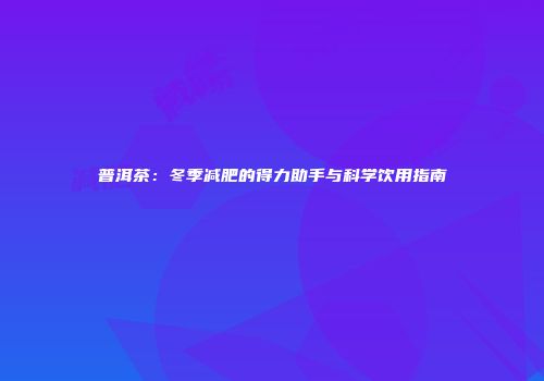 普洱茶：冬季减肥的得力助手与科学饮用指南