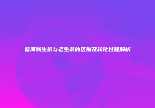 普洱新生茶与老生茶的区别及转化过程解析