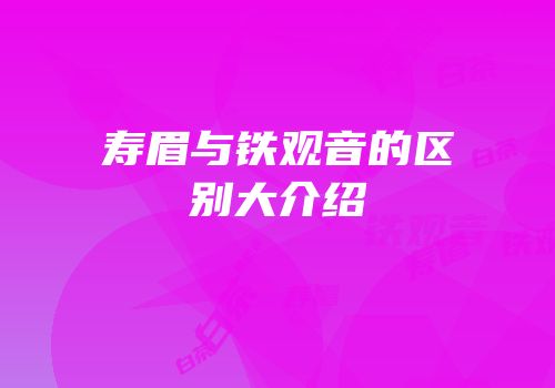 寿眉与铁观音的区别大介绍