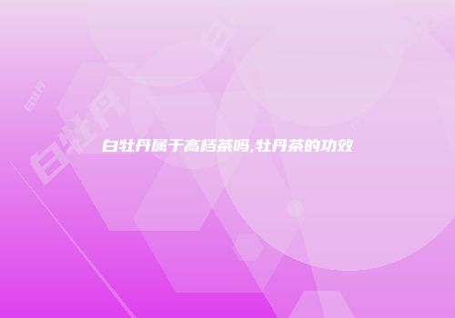 白牡丹属于高档茶吗,牡丹茶的功效