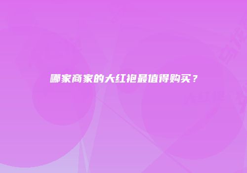 哪家商家的大红袍最值得购买？