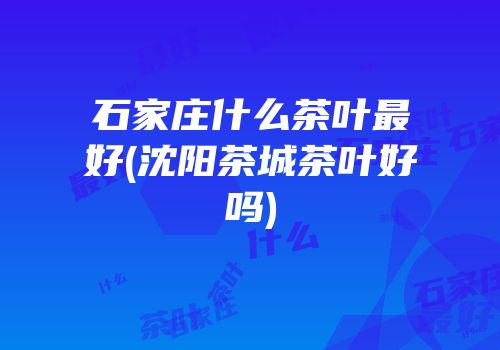 石家庄什么茶叶最好(沈阳茶城茶叶好吗)