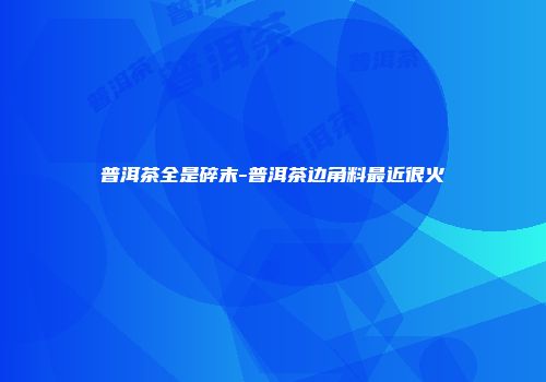 普洱茶全是碎末-普洱茶边角料最近很火
