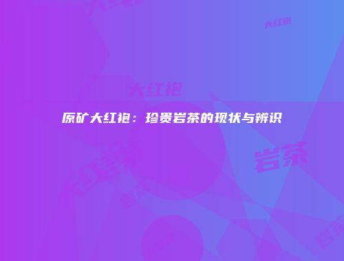 原矿大红袍：珍贵岩茶的现状与辨识