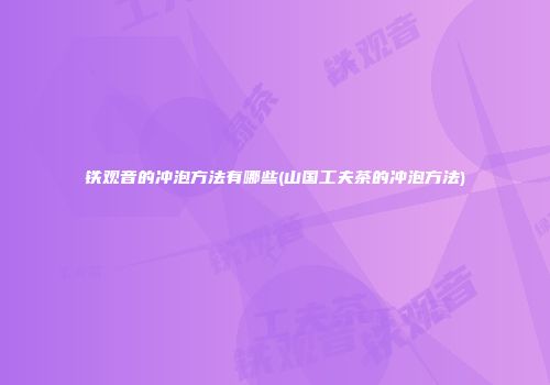 铁观音的冲泡方法有哪些(山国工夫茶的冲泡方法)
