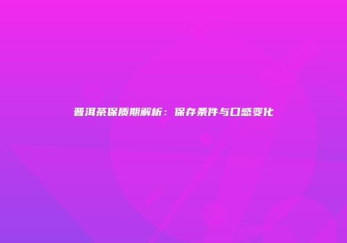 普洱茶保质期解析：保存条件与口感变化