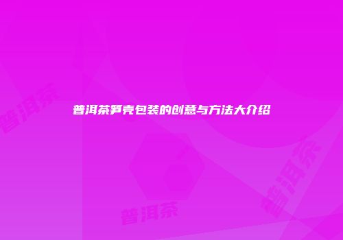 普洱茶笋壳包装的创意与方法大介绍