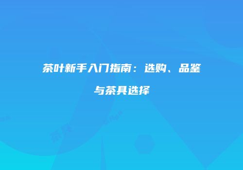 茶叶新手入门指南：选购、品鉴与茶具选择