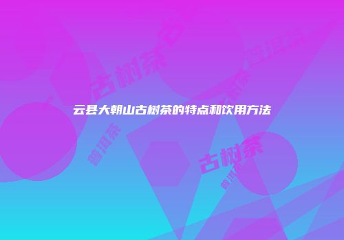 云县大朝山古树茶的特点和饮用方法
