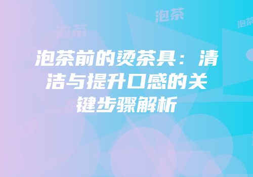 泡茶前的烫茶具：清洁与提升口感的关键步骤解析