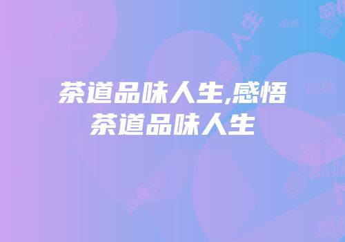 茶道品味人生,感悟茶道品味人生
