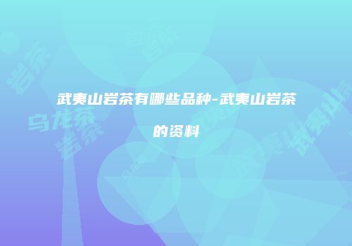 武夷山岩茶有哪些品种-武夷山岩茶的资料