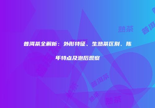普洱茶全解析：外形特征、生熟茶区别、陈年特点及泡后观察