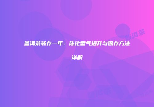 普洱茶袋存一年：陈化香气提升与保存方法详解
