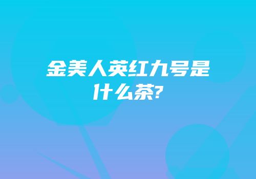 金美人英红九号是什么茶?