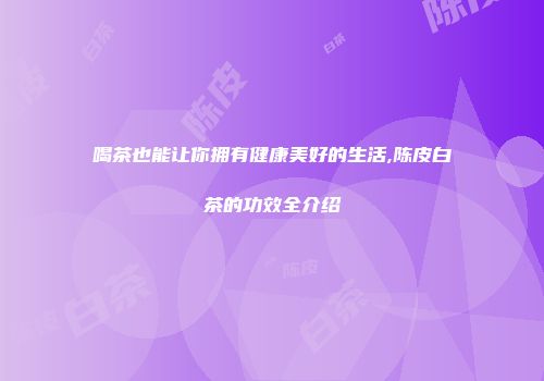 喝茶也能让你拥有健康美好的生活,陈皮白茶的功效全介绍