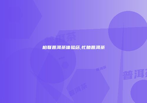 柏联普洱茶体验店,忙肺普洱茶