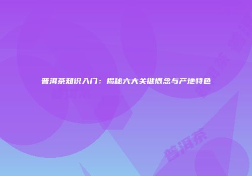 普洱茶知识入门：揭秘六大关键概念与产地特色