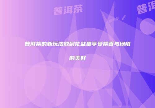 普洱茶的新玩法放到花盆里享受茶香与绿植的美好