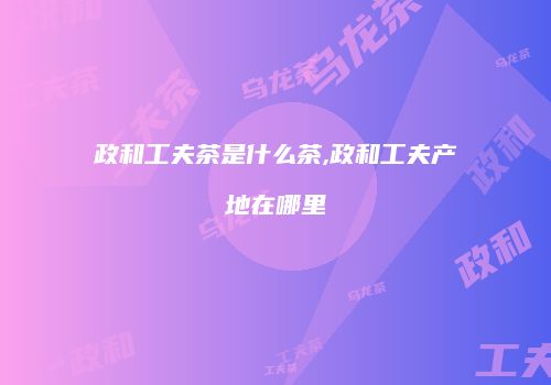 政和工夫茶是什么茶,政和工夫产地在哪里