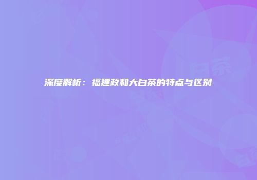深度解析：福建政和大白茶的特点与区别