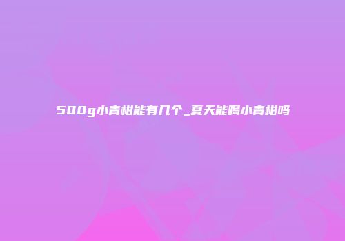 500g小青柑能有几个_夏天能喝小青柑吗