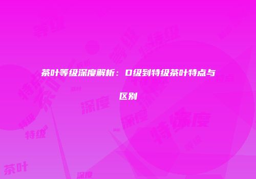 茶叶等级深度解析：D级到特级茶叶特点与区别