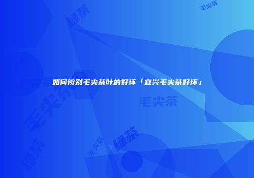 如何辨别毛尖茶叶的好坏「宜兴毛尖茶好坏」