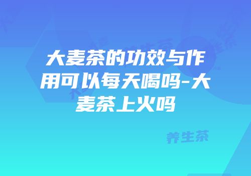 大麦茶的功效与作用可以每天喝吗-大麦茶上火吗