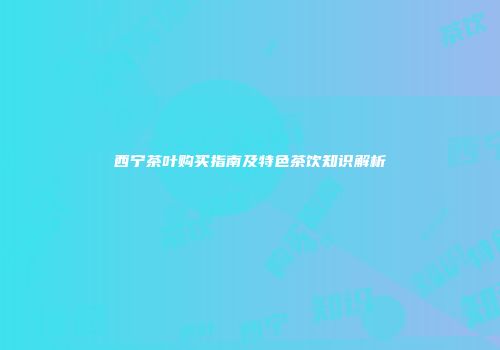 西宁茶叶购买指南及特色茶饮知识解析