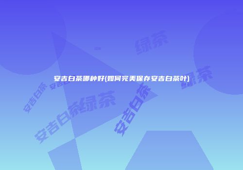 安吉白茶哪种好(如何完美保存安吉白茶叶)