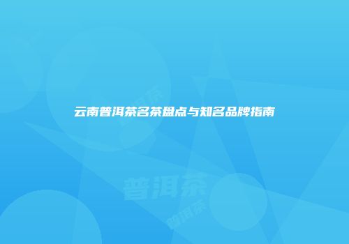 云南普洱茶名茶盘点与知名品牌指南