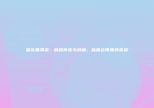 菊花普洱茶：融合传统与创新，品味云南独特茶韵
