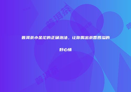 普洱茶小金沱的正确泡法，让你喝出茶香四溢的好心情