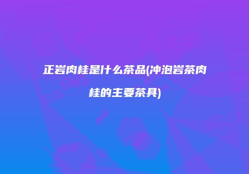 正岩肉桂是什么茶品(冲泡岩茶肉桂的主要茶具)