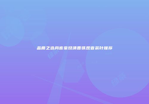 品质之选尚客柴烧清香铁观音茶叶推荐