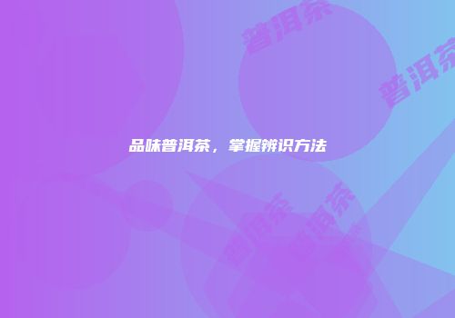 品味普洱茶，掌握辨识方法