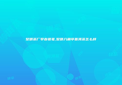 黎明茶厂早春银毫,黎明八角亭普洱茶怎么样