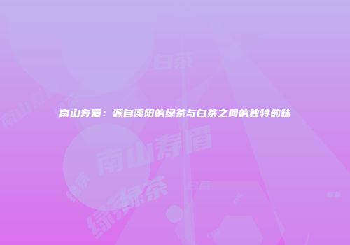 南山寿眉：源自溧阳的绿茶与白茶之间的独特韵味