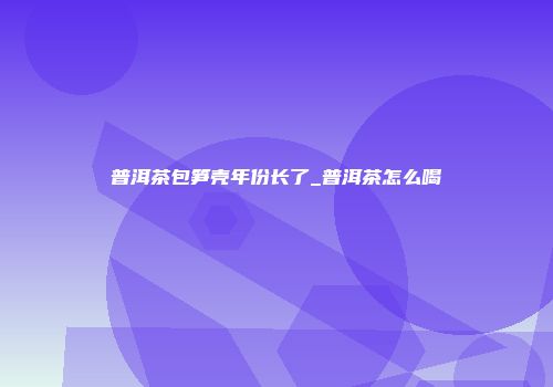 普洱茶包笋壳年份长了_普洱茶怎么喝