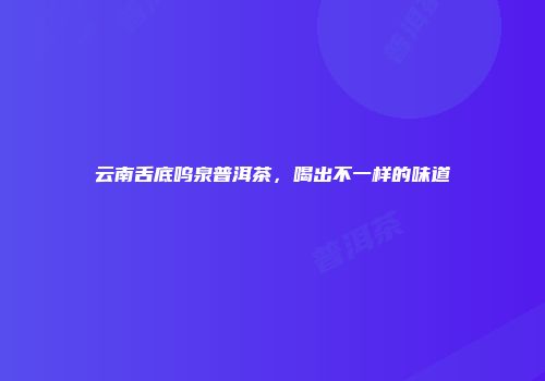 云南舌底呜泉普洱茶，喝出不一样的味道
