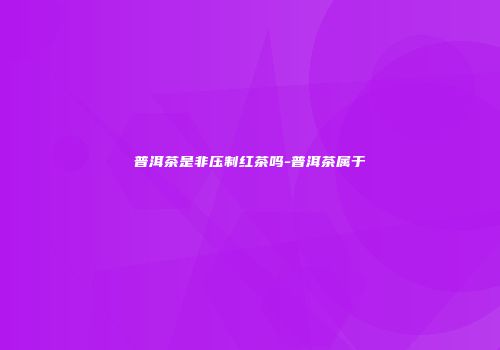 普洱茶是非压制红茶吗-普洱茶属于