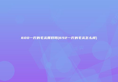 600一斤的毛尖算好吗(652一斤的毛尖怎么样)