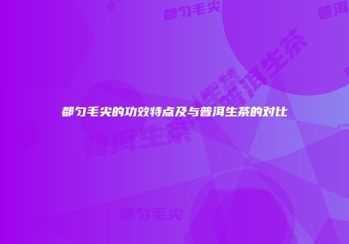 都匀毛尖的功效特点及与普洱生茶的对比