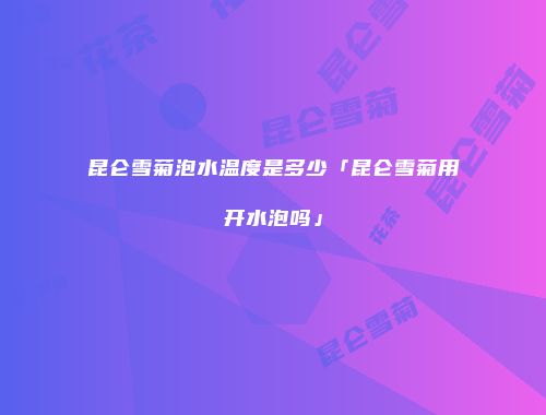 昆仑雪菊泡水温度是多少「昆仑雪菊用开水泡吗」