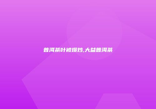普洱茶叶被爆炒,大益普洱茶