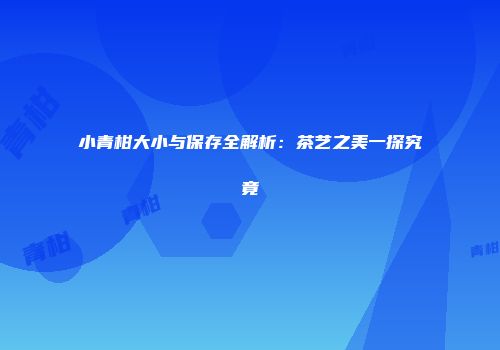小青柑大小与保存全解析：茶艺之美一探究竟